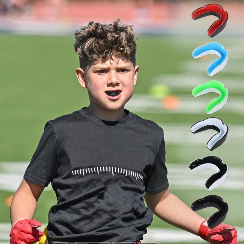 HIAARO 6 Pack Sports Mouthguard, Kids & Youth Mouth Guard with Case for Boxing, MMA, Hockey, Soccer, Basketball, Size M - Image 5